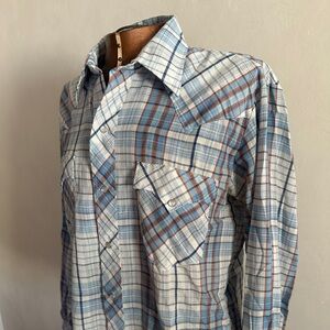 Vintage Western Shirt with Pearl Snaps Size Large